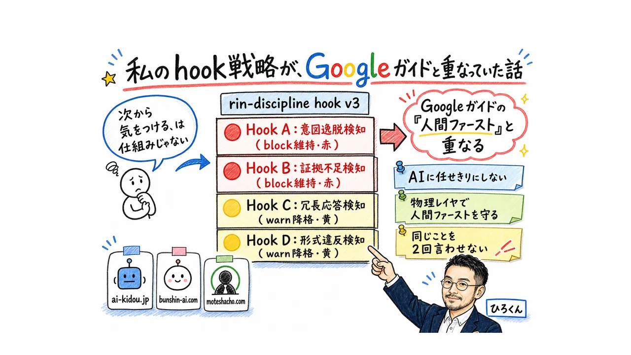 hook戦略とGoogle人間ファーストが重なる図解