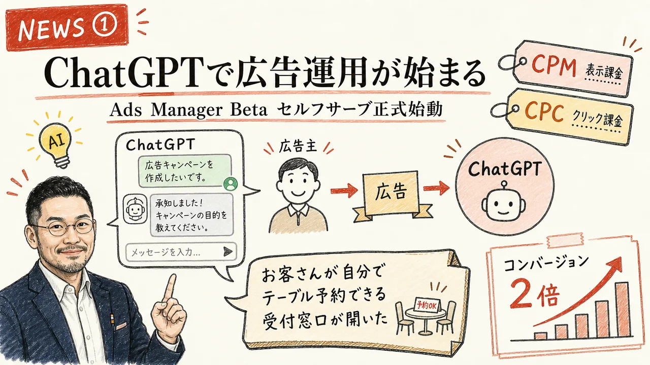 ChatGPT Ads Manager セルフサーブ正式始動