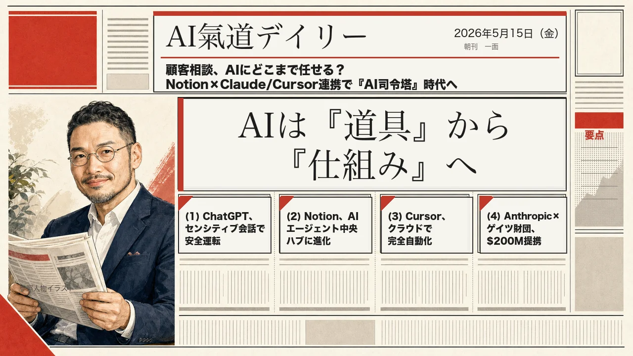 AIニュース2026年5月15日号 Notion司令塔
