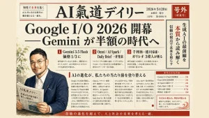 Google I/O 2026開幕 Gemini 3.5 Flash Omni AI Spark Daily Brief 新聞風メイン画像