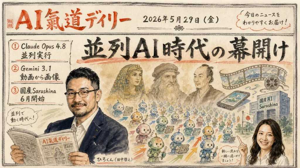AI氣道デイリー 2026年5月29日号 並列AI時代の幕開け 新聞風メイン画像