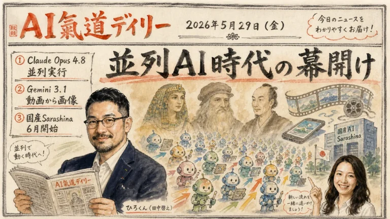 AI氣道デイリー 2026年5月29日号 並列AI時代の幕開け 新聞風メイン画像