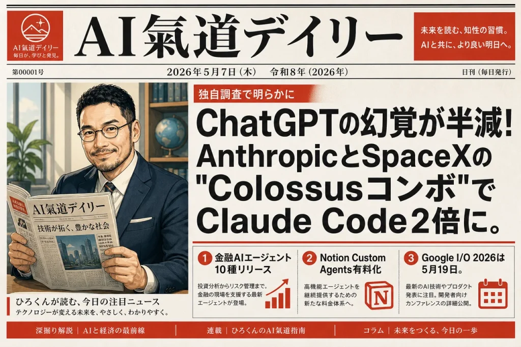 AI氣道デイリー 2026年5月7日号 新聞風メインビジュアル（v2日付修正）