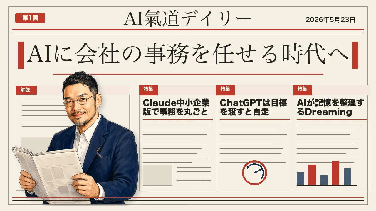 Claude中小企業版 ChatGPT自走モード AIニュース5月23日号