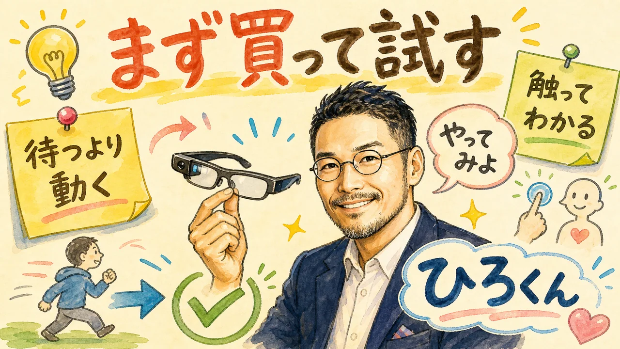 コラム図解 ひろくん 待つより買って試す