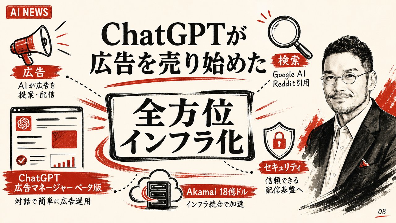 ChatGPTで広告運用AI検索もReddit引用拡大【最新AIニュース解説 見出し画像