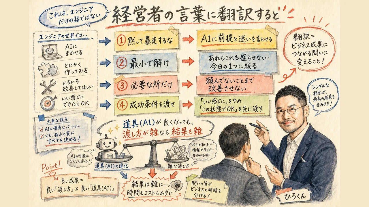 4原則を経営者の言葉に翻訳した図解