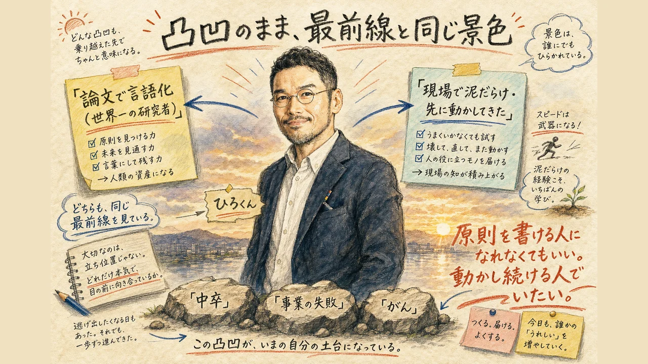 凸凹のまま夢中でやれば最前線と同じ景色が見える——コラム図解