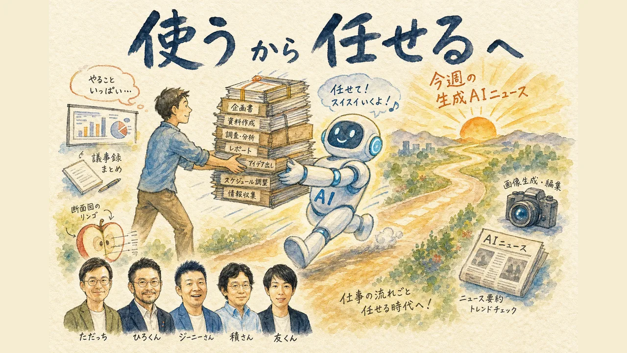 AIは使うから任せるへ 専門家5人が今週の生成AIをまとめるLIVE図
