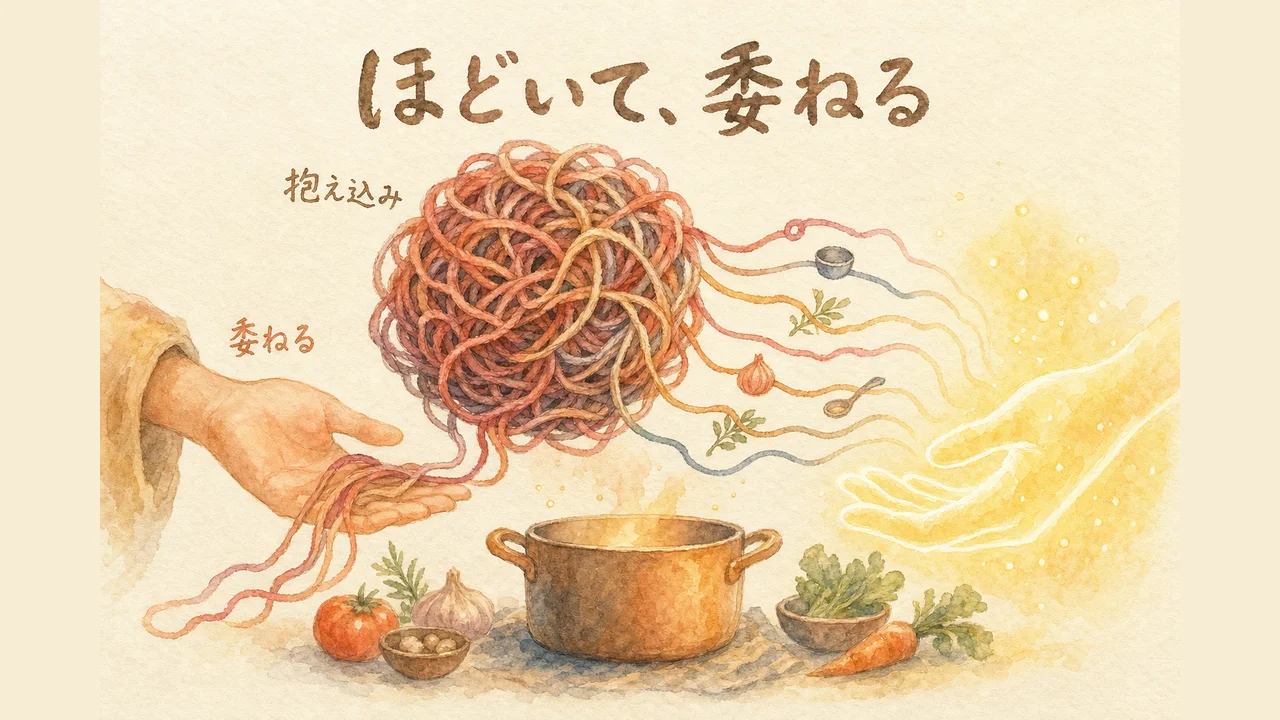 見せて覚えさせるの前に自分の仕事をほどいておく