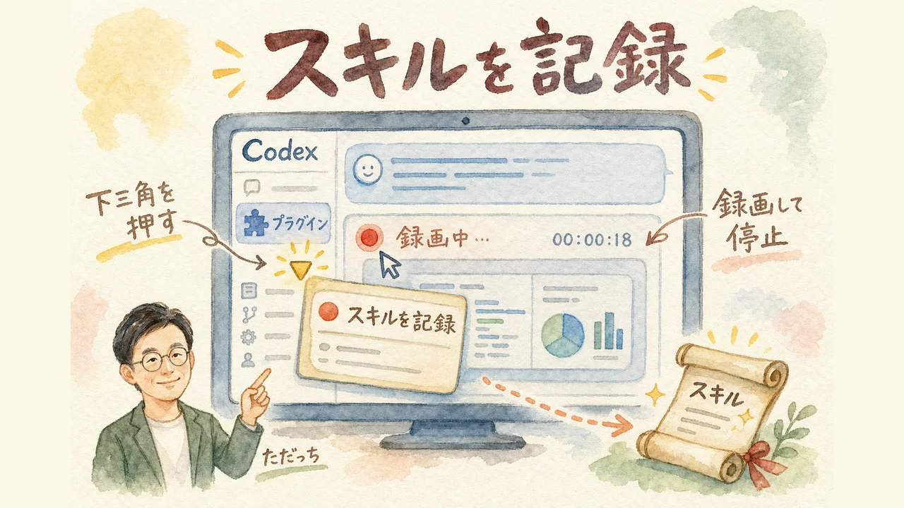 実際の操作手順 プラグインからスキルを記録まで