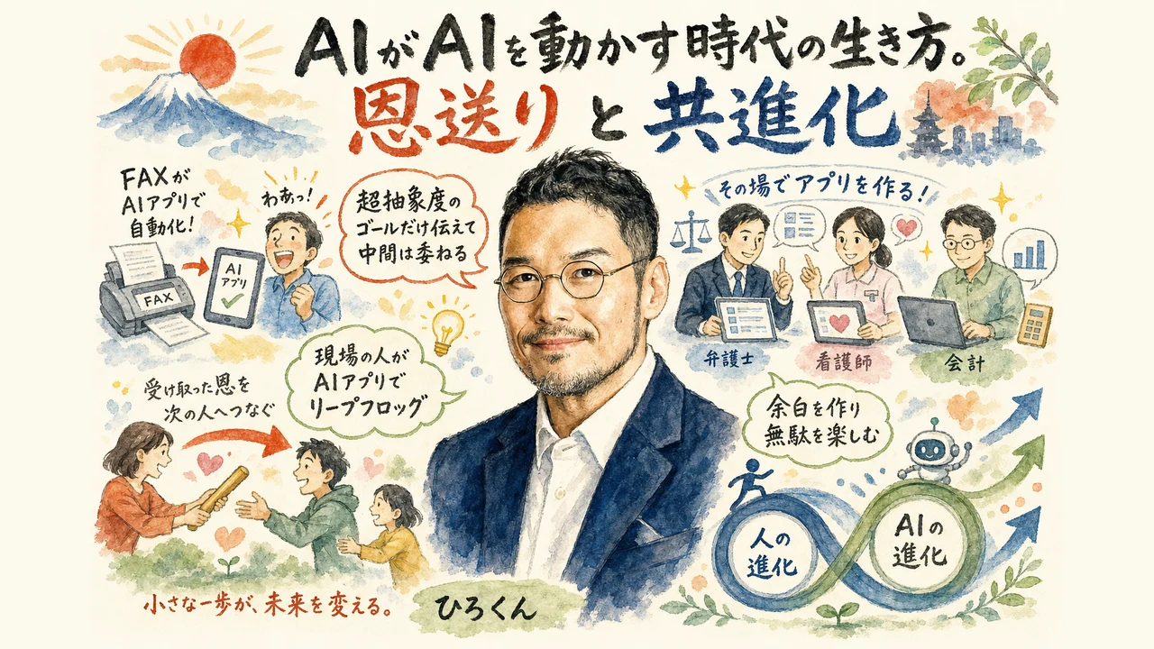 AIがAIを動かす時代の生き方 恩送りと共進化の図解