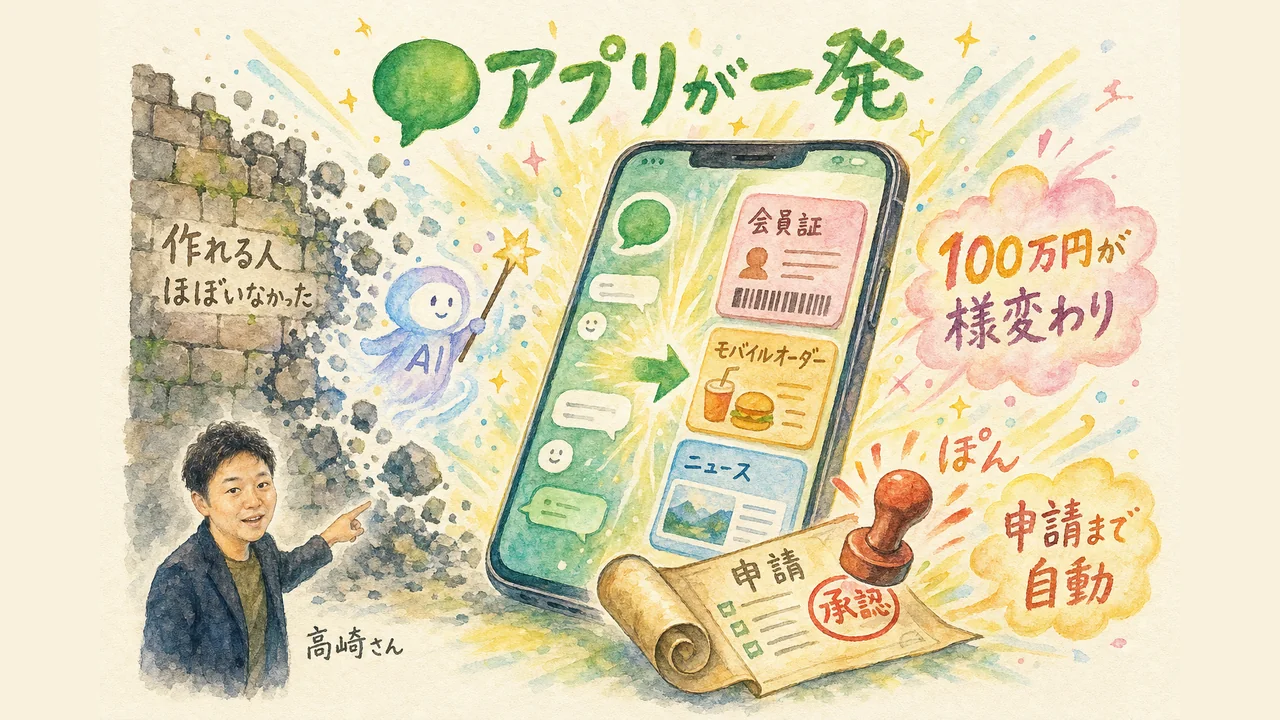 LINEアプリが一発でできる — 申請情報まで全自動の衝撃