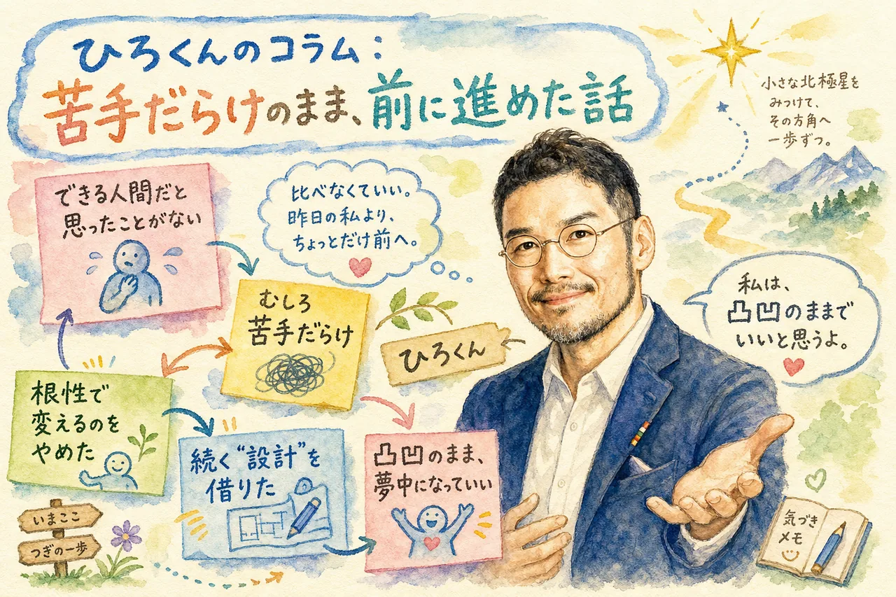 ひろくんのコラム——苦手だらけのまま前に進めた、凸凹のまま夢中になっていいという話