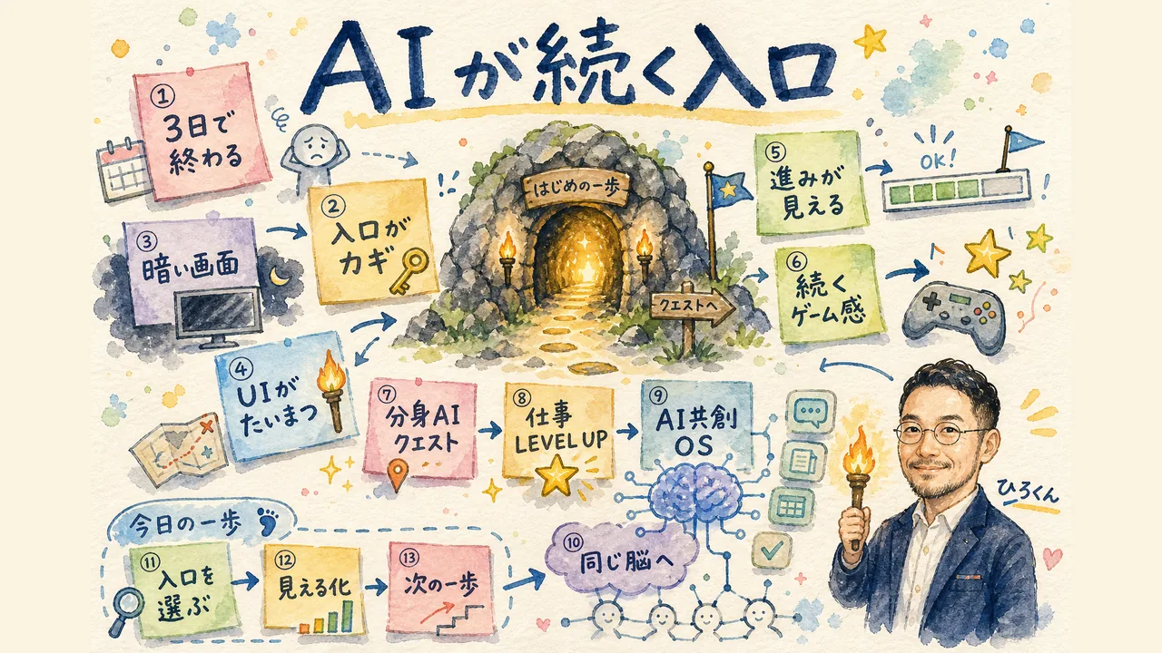 AIツールがゲームUI化で遊ぶほど学べて稼げる場になる図
