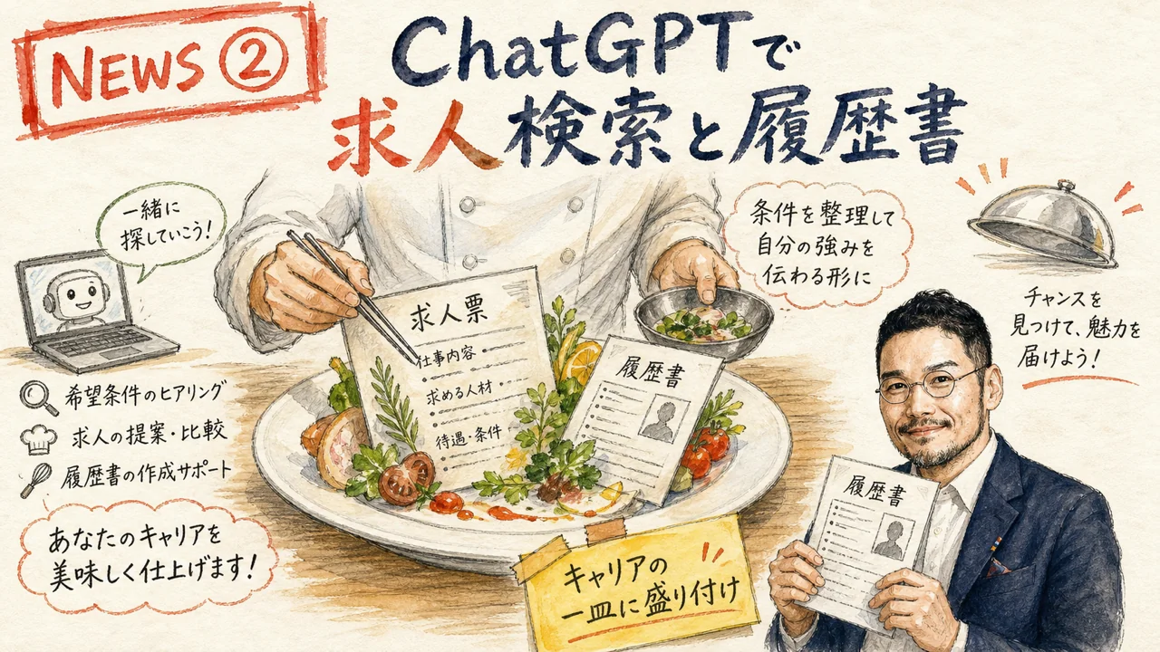 ChatGPT 求人検索 履歴書フォーマット Indeed連携 キャリア支援 グラレコ