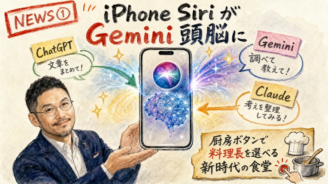 ヘッドライン1番目 iPhone Siriが