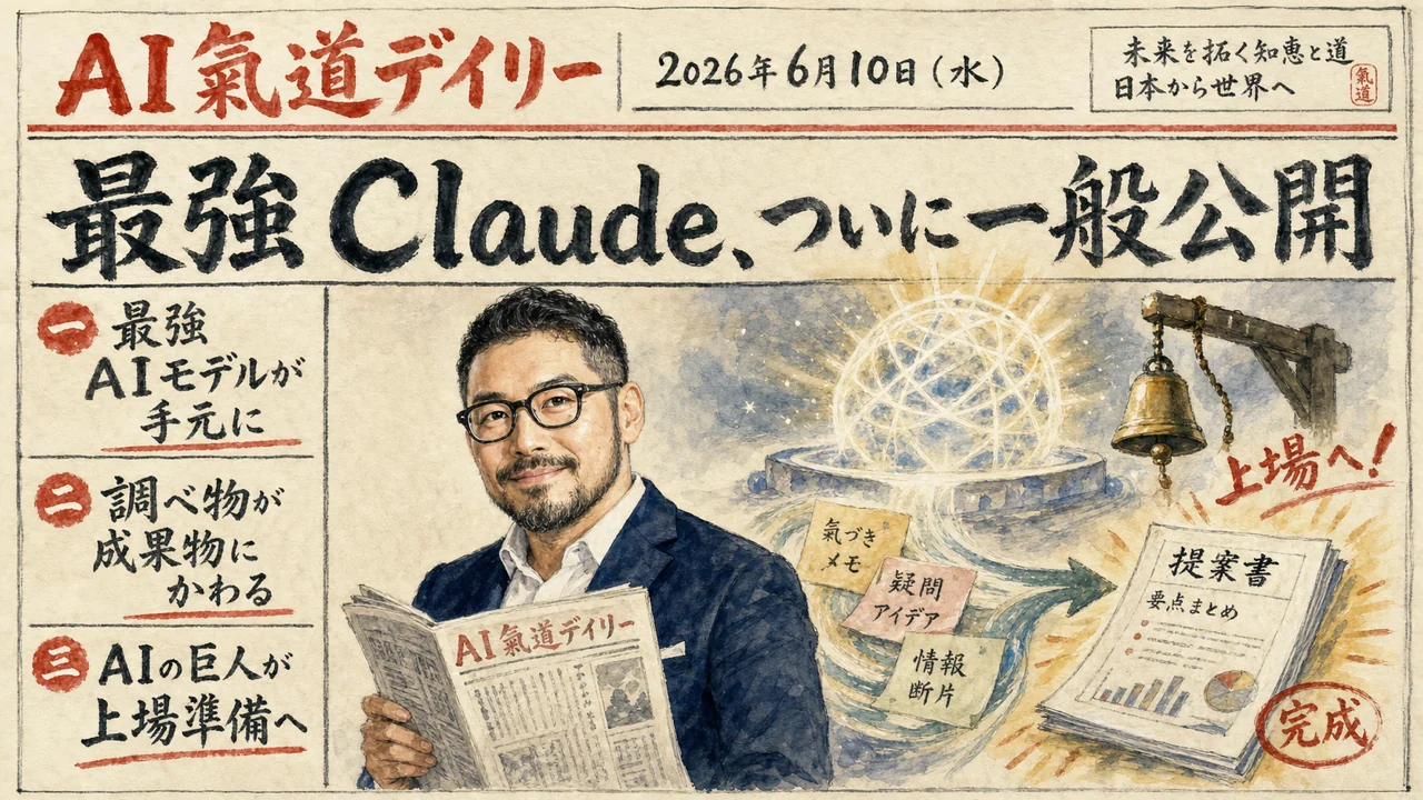 Claude最強モデル一般公開とNotebookLM進化を伝えるAIニュース