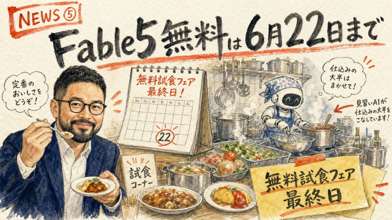 無料お試し期間のカレンダーとAIが自分でコードを書く工房のグラレコ図解
