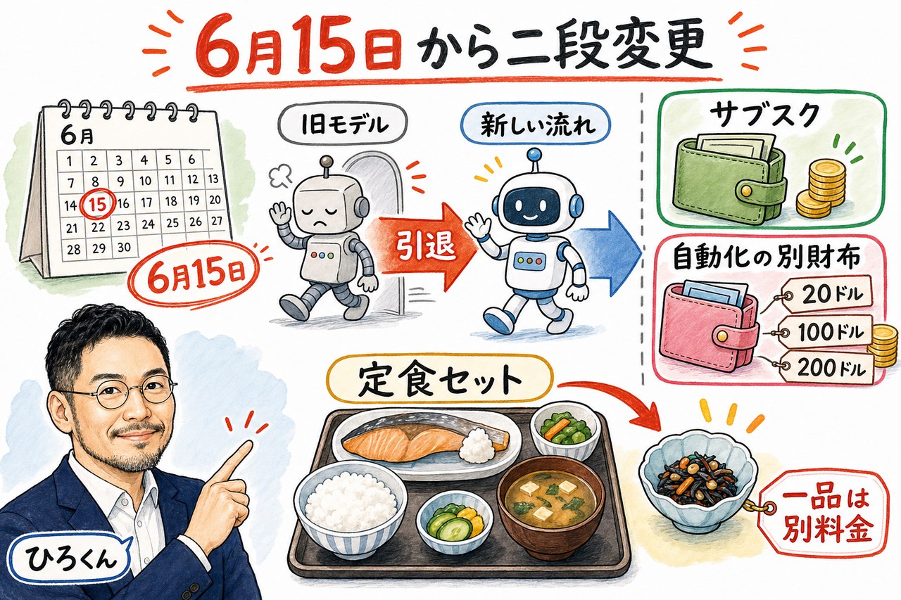 Claudeが本日6月15日から旧モデル引退とAgent SDK課金分離の二段変更をする図解