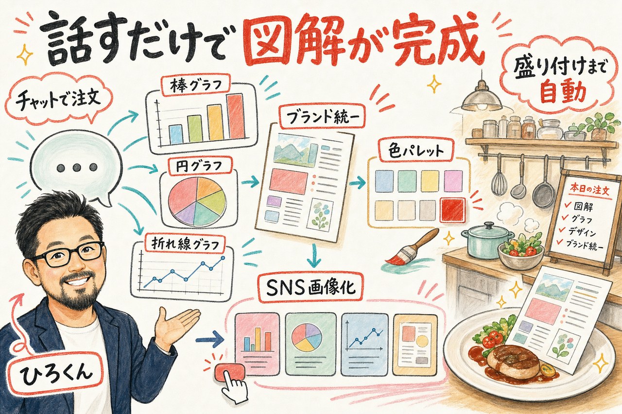ChatGPTの中でCanvaと連携し、会話するだけでグラフやオンブランドのデザインを自動生成する図解