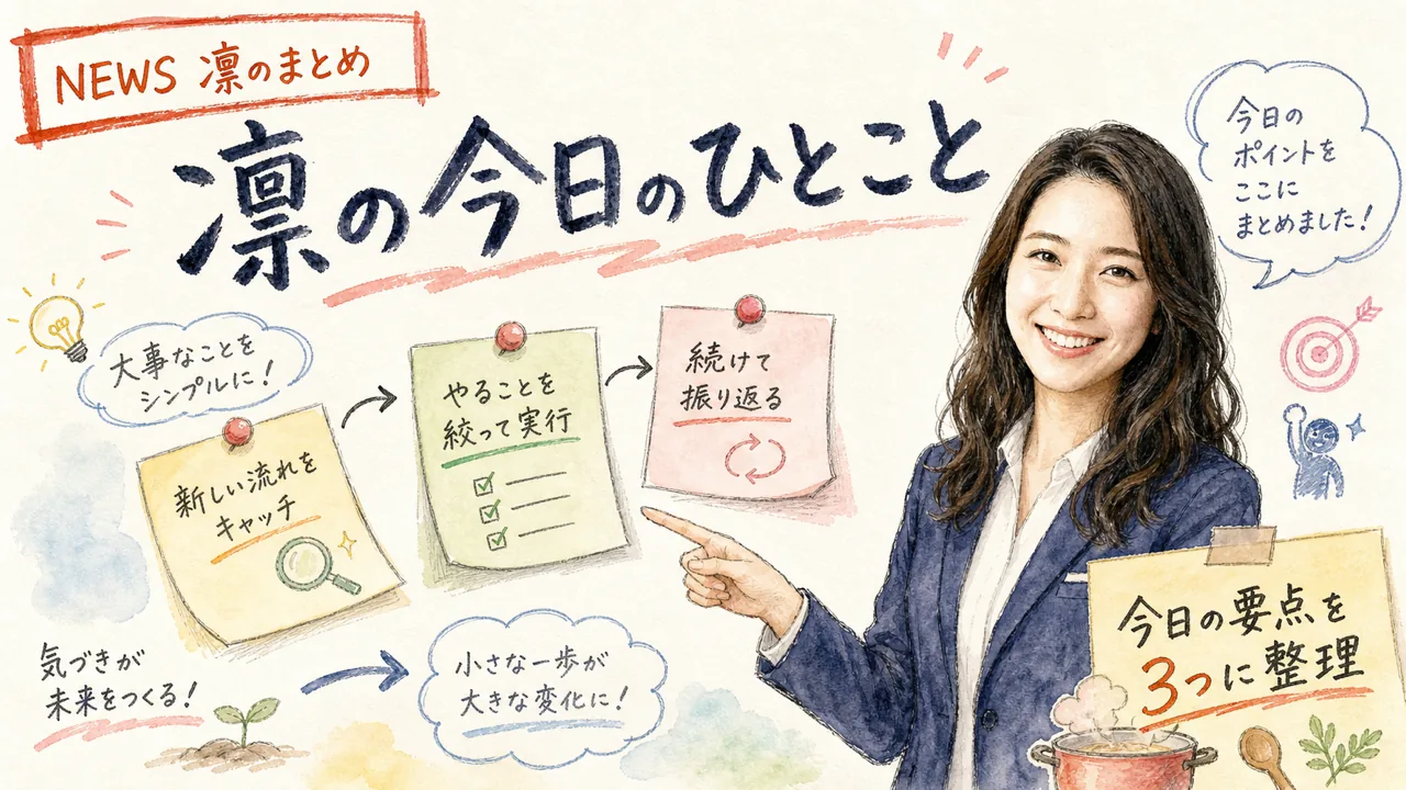 AI秘書の凛が今日の要点をまとめる図解