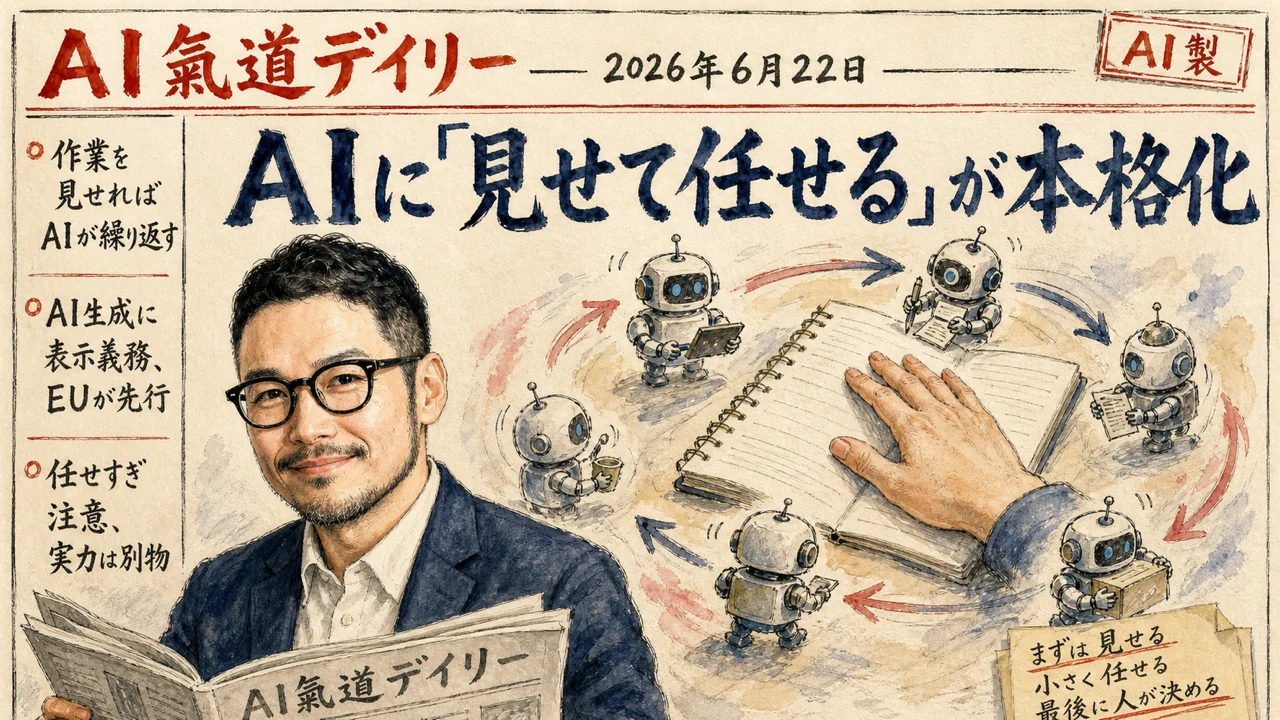 AIに見せて任せるが本格化 表示義務へ向かう新聞風ニュース図