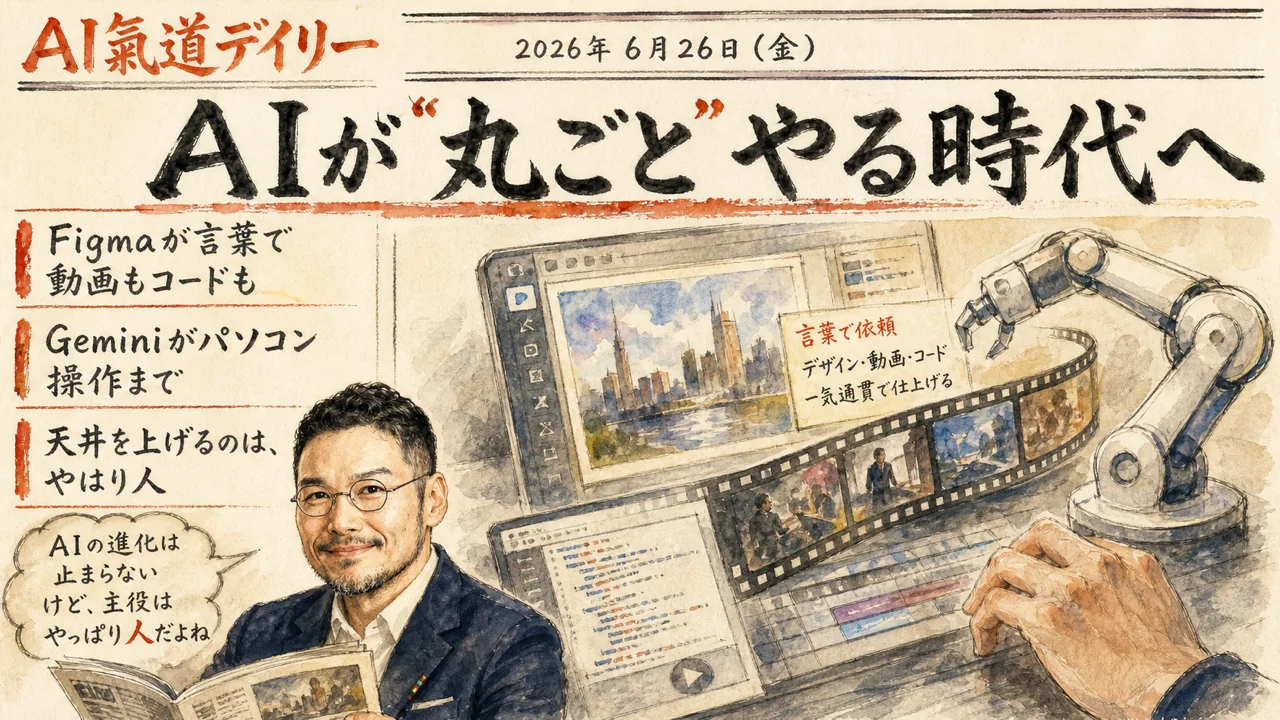 AIが丸ごと代行へ それでも天井を上げるのは人の新聞風ニュース図