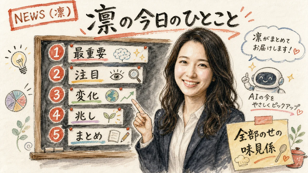 AI秘書・凛が今日の5本をまとめるグラレコ
