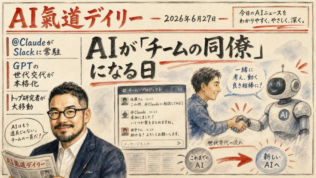 AI氣道デイリー 2026年6月27日号 新聞風アイキャッチ