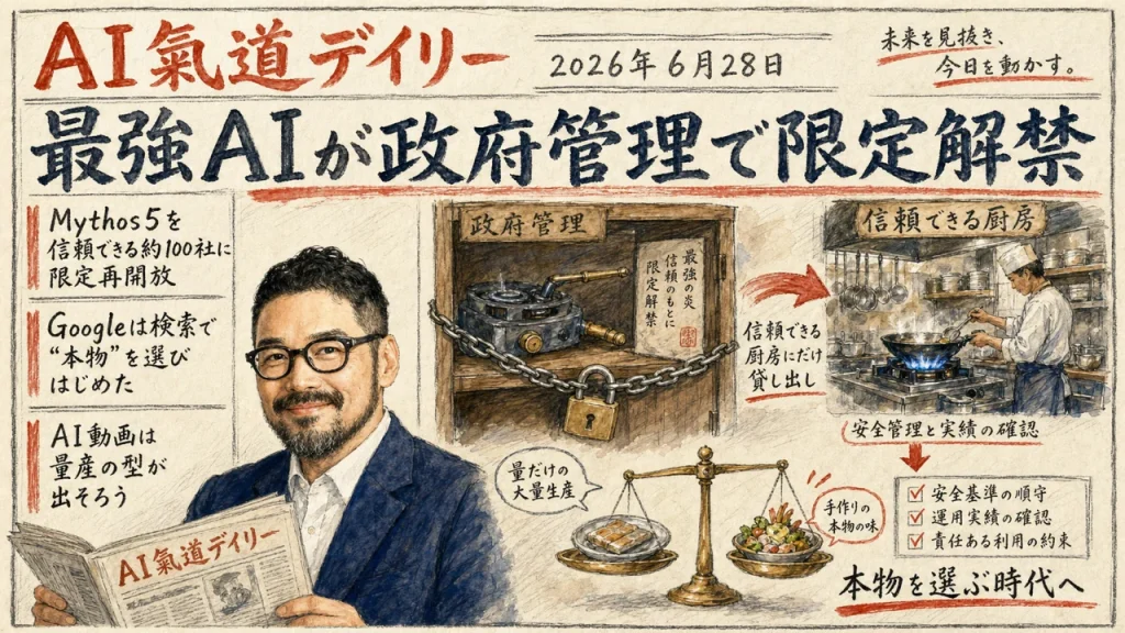 AI氣道デイリー 2026年6月28日号 新聞風アイキャッチ