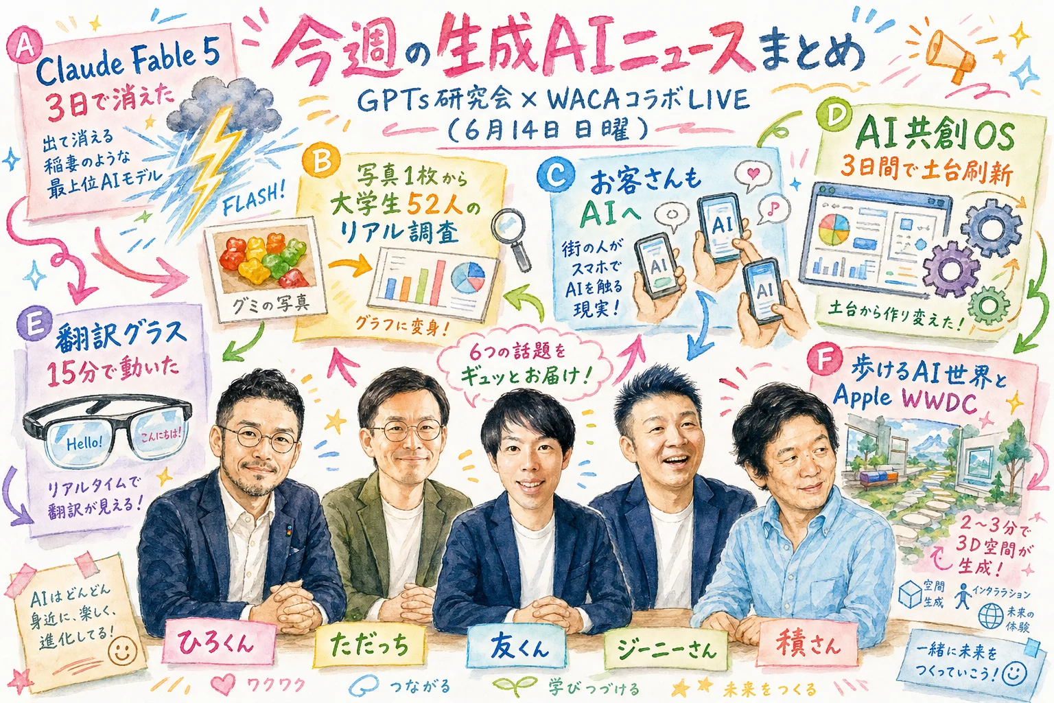 GPTs研究会×WACAコラボ 生成AIニュースまとめLIVE