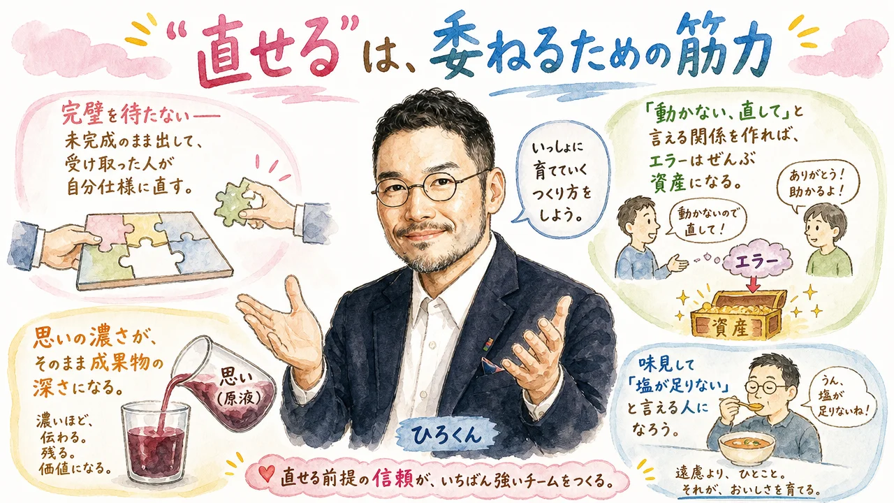 直せるは委ねるための筋力、ひろくんコラムの図解