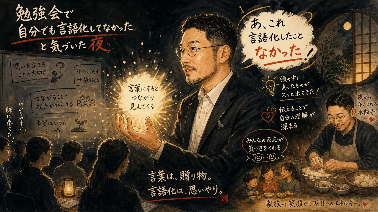 勉強会で自分でも言語化してなかったと気づいた夜（コラム図解）