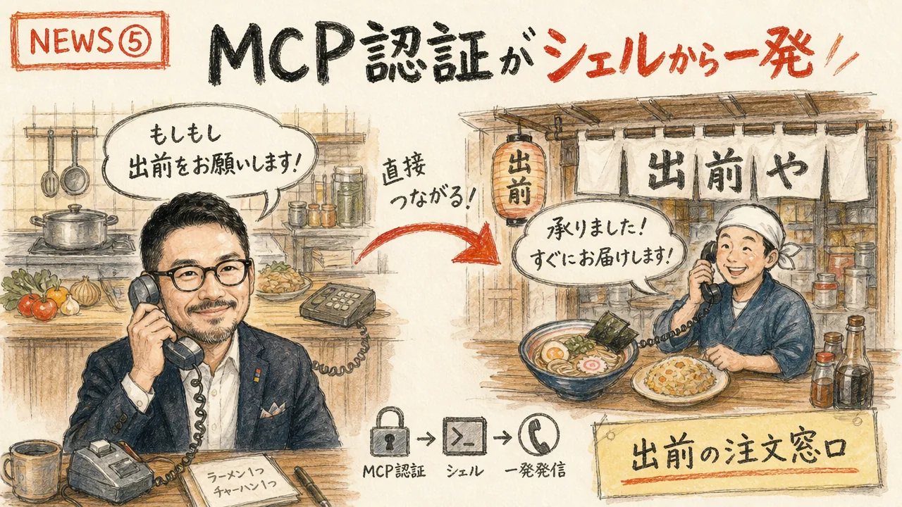 claude mcp loginでMCPサーバー認証がシェルから直接できる様子の図解