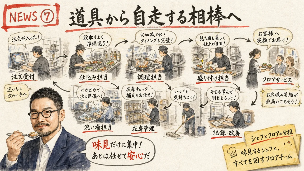 Claude Codeが道具から自走する相棒へ進化し委ねるOSになる様子の図解