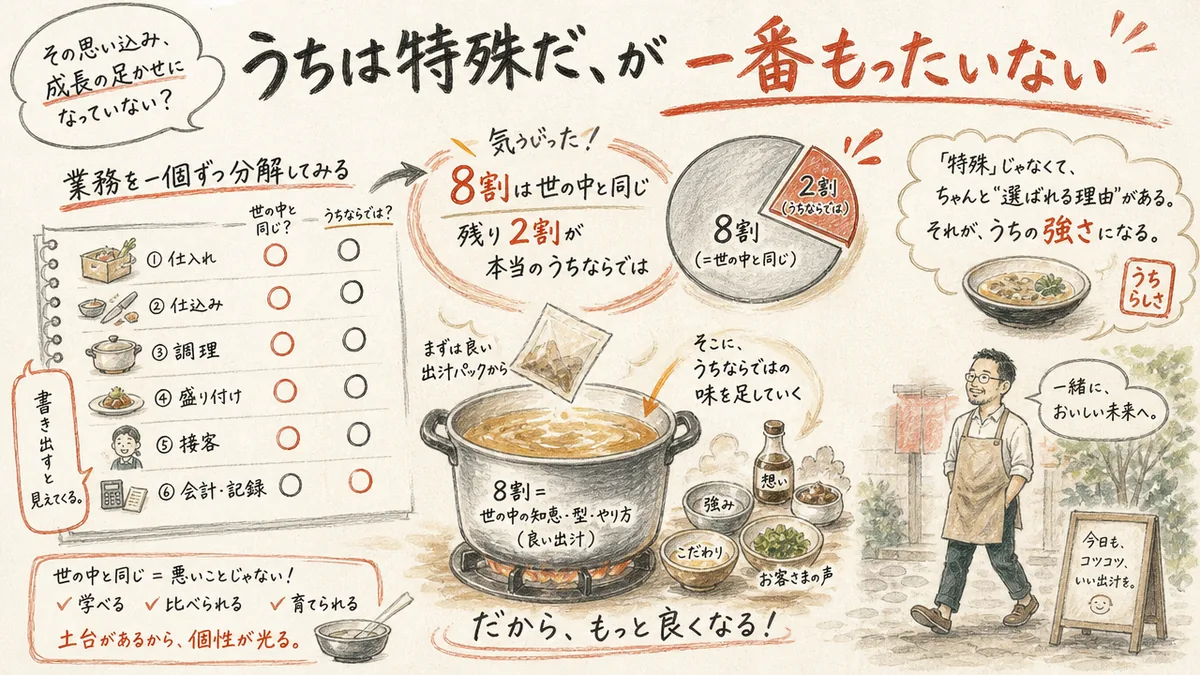 うちは特殊だ、が一番もったいない——ひろくんコラム図解