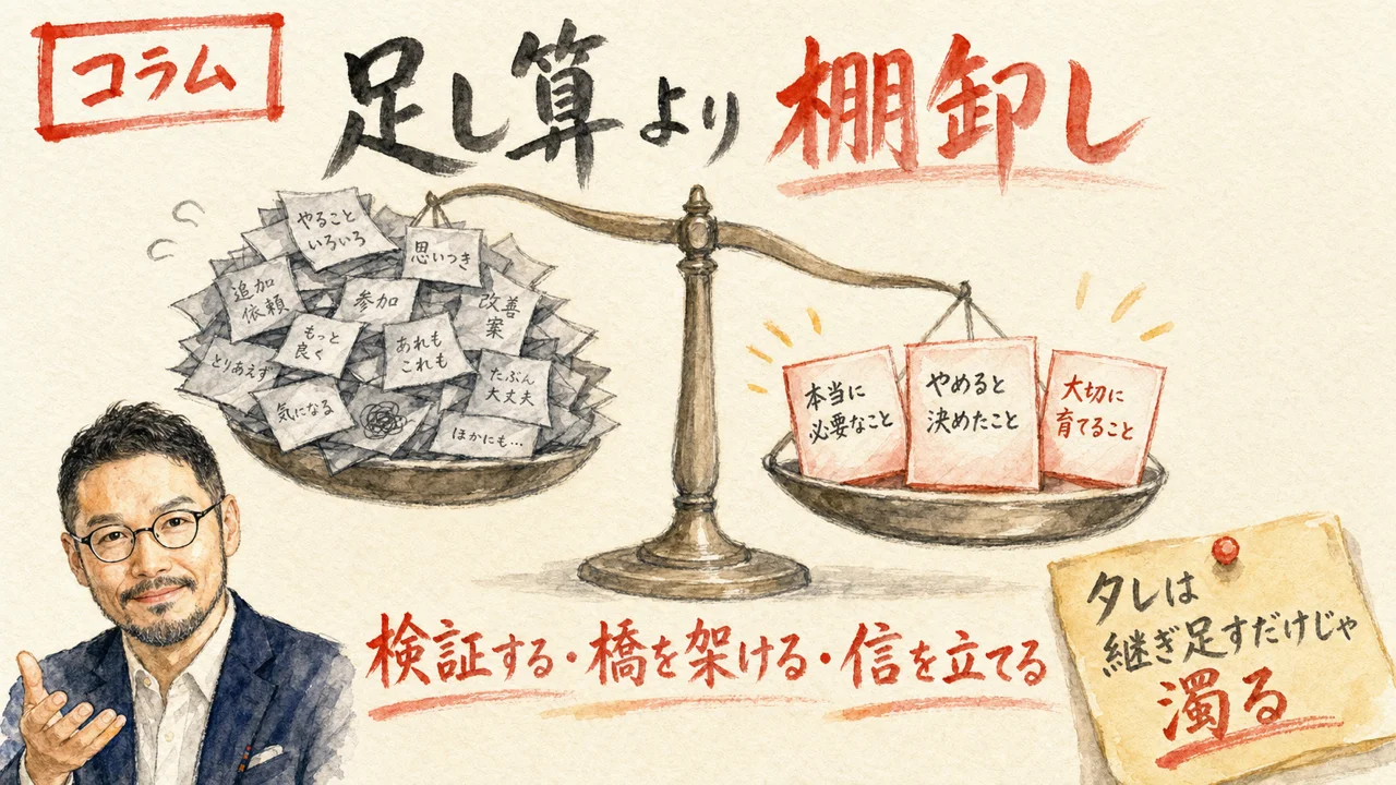 ひろくんコラム 足し算より棚卸し（図解）
