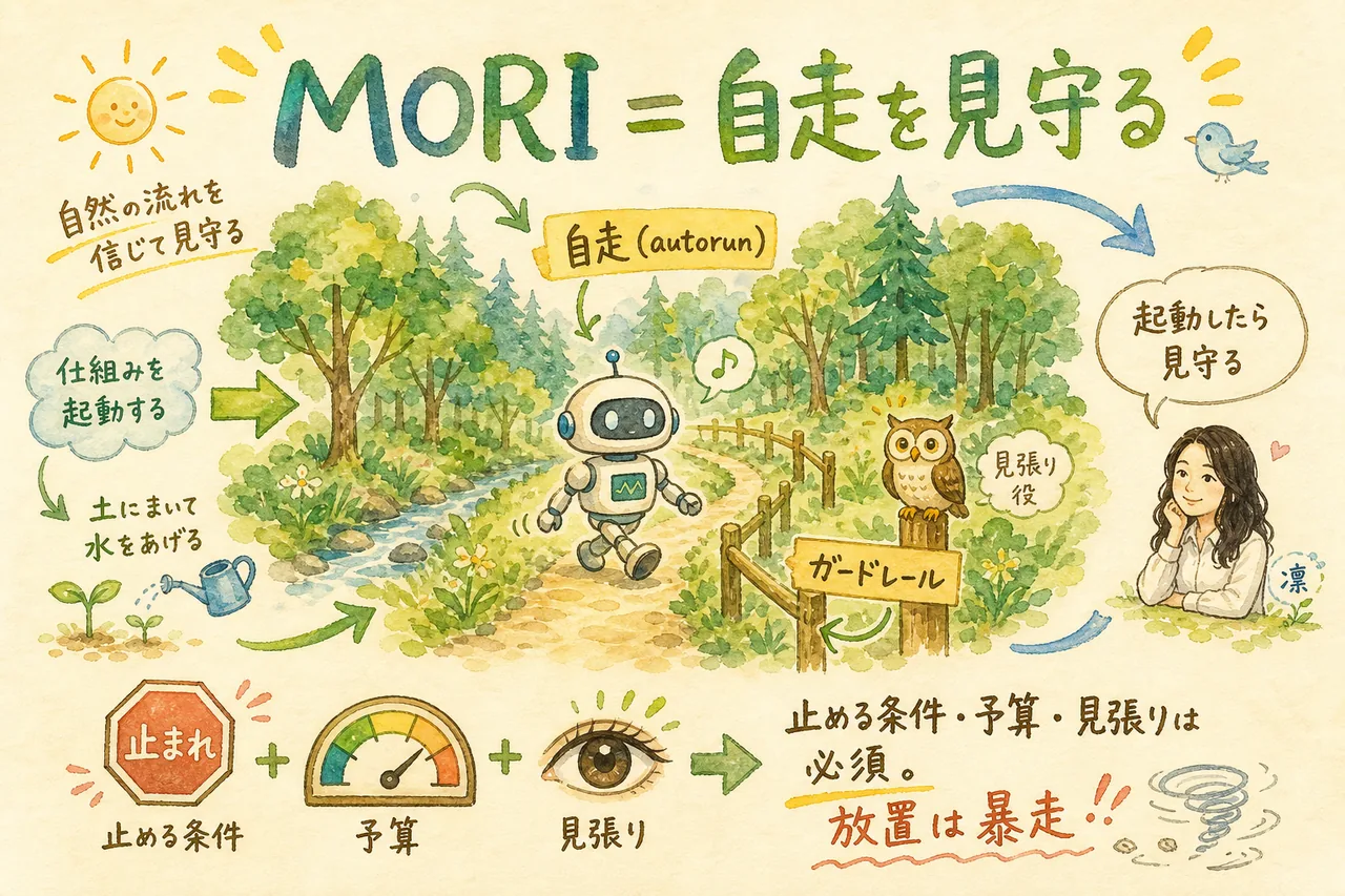 MORI（森）自走させるが止める条件を必ず付けるグラレコ