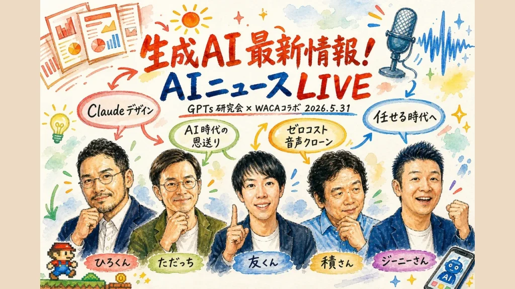 GPTs研究会×WACAコラボLIVE 5月31日 アイキャッチ