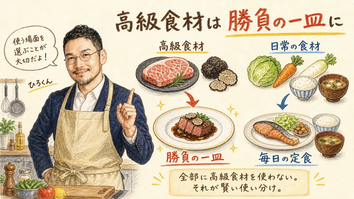 ひろくんコラム — 高級食材は勝負の一皿に