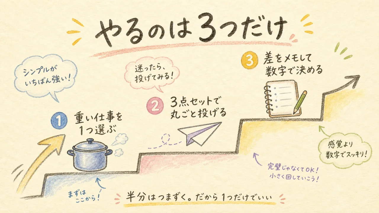 6月22日までにやることは3つだけ——重い仕事を1つ選んで投げて差をメモ