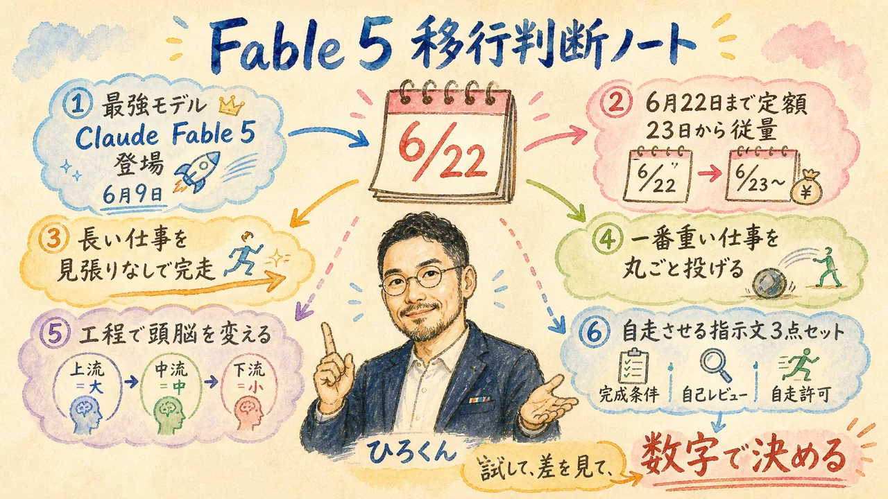 Fable 5を6月22日まで定額内で試す移行判断ノートの解説