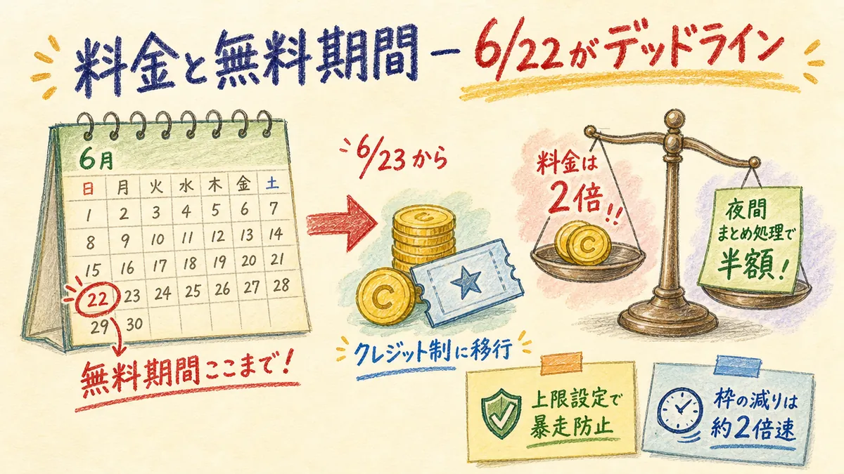 料金と無料期間 — 6/22がデッドライン