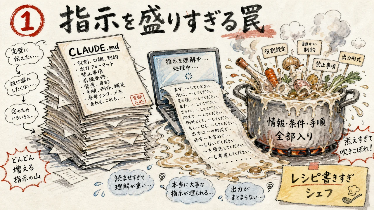 指示を盛りすぎる罠