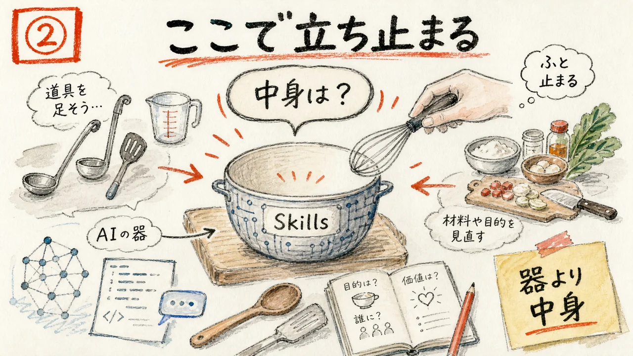 ここで立ち止まる