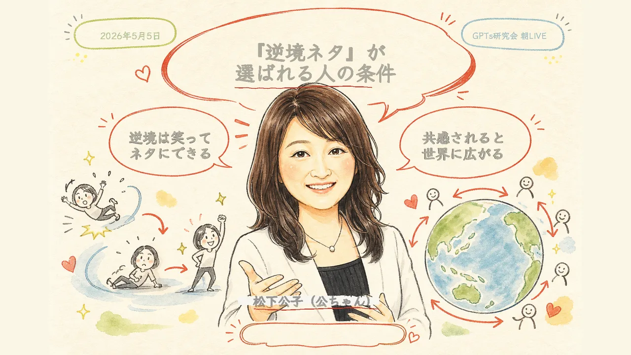 「逆境ネタ」が選ばれる人の条件｜共感ストーリーで世界に広げる（グラフィックレコーディング）