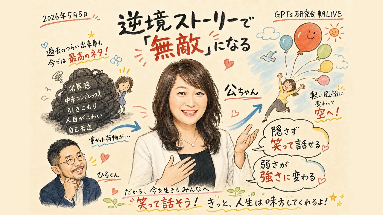 中卒・引きこもりも笑って言える｜逆境ストーリーで無敵になる（グラフィックレコーディング）