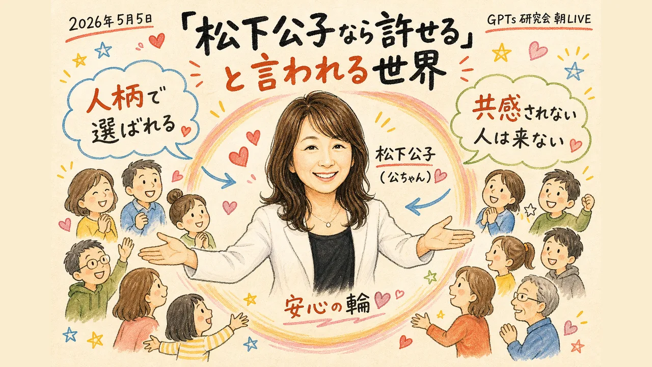 「松下公子なら許せる」安心安全な世界｜共感されない人は来ない（グラフィックレコーディング）