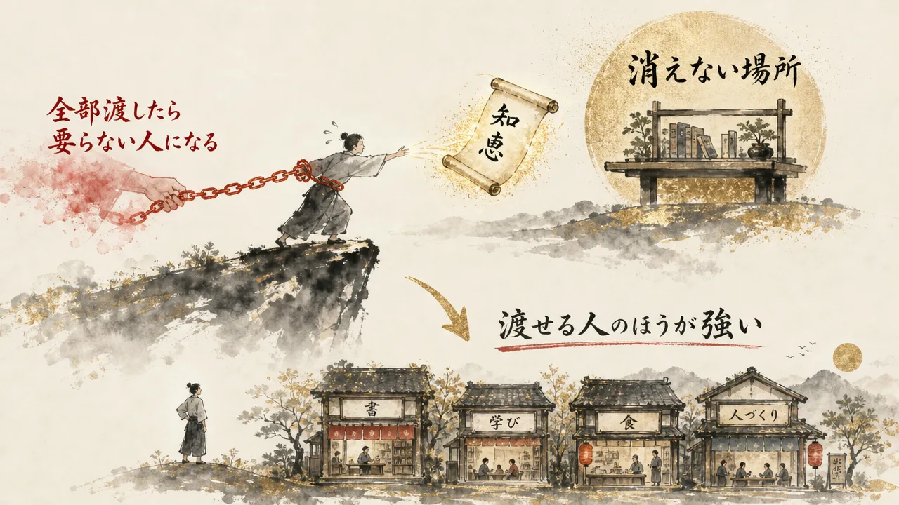 全部渡したら要らない人になるという恐れの図解